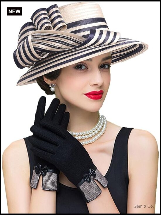 Vintage Derby Fascinator Wide Brim Hat 1920s Tea Party Wedding Dress Hat main image 4
